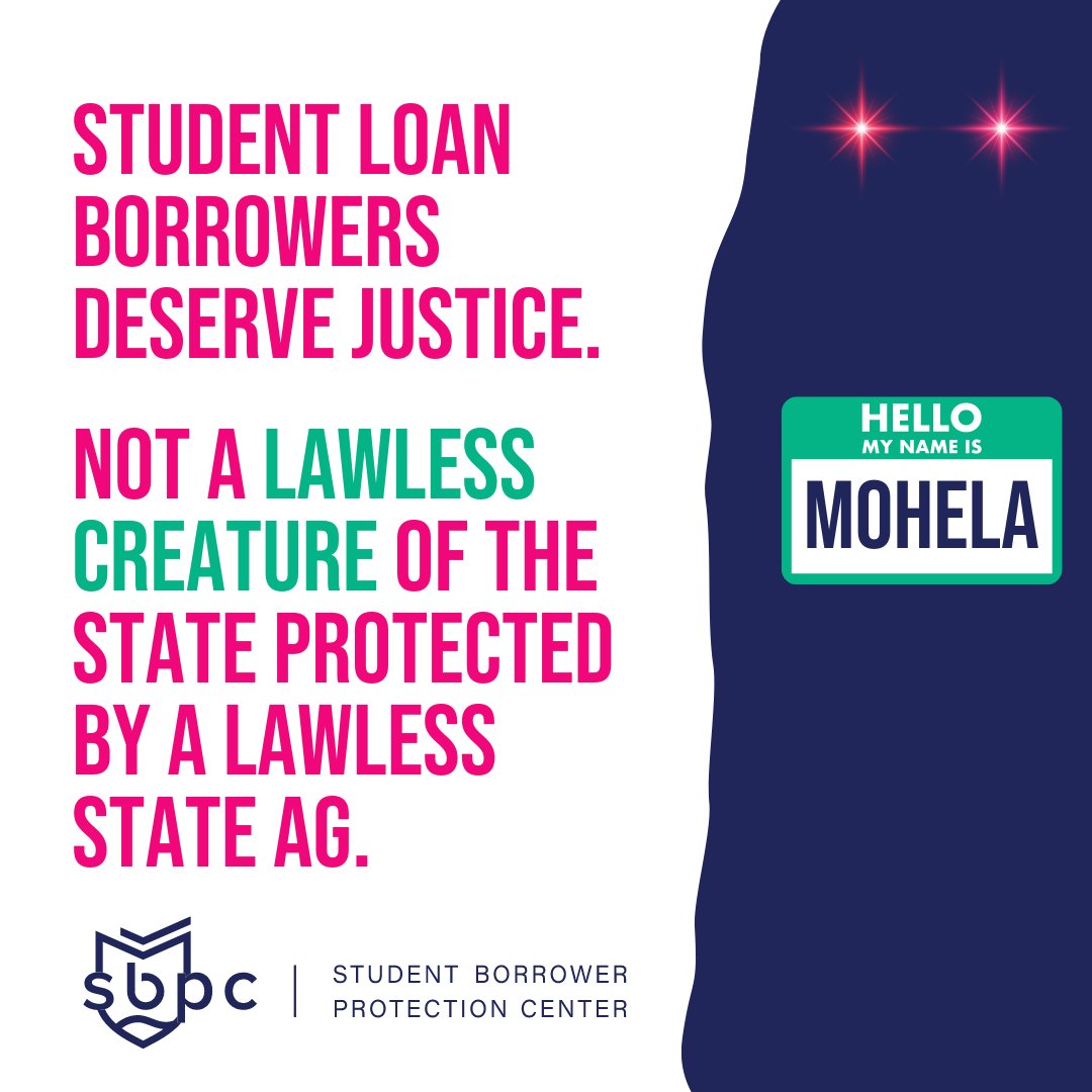 Missouri’s AG said the quiet part out loud—he believes <a href="/MOHELA/">MOHELA</a> is above the law and can never be held accountable for cheating borrowers because of its special status as a 𝙘𝒓𝙚𝒂𝙩𝒖𝙧𝒆 of Missouri.

Sounds more like a monster than a creature to us.

protectborrowers.org/missouri-ag-fl…