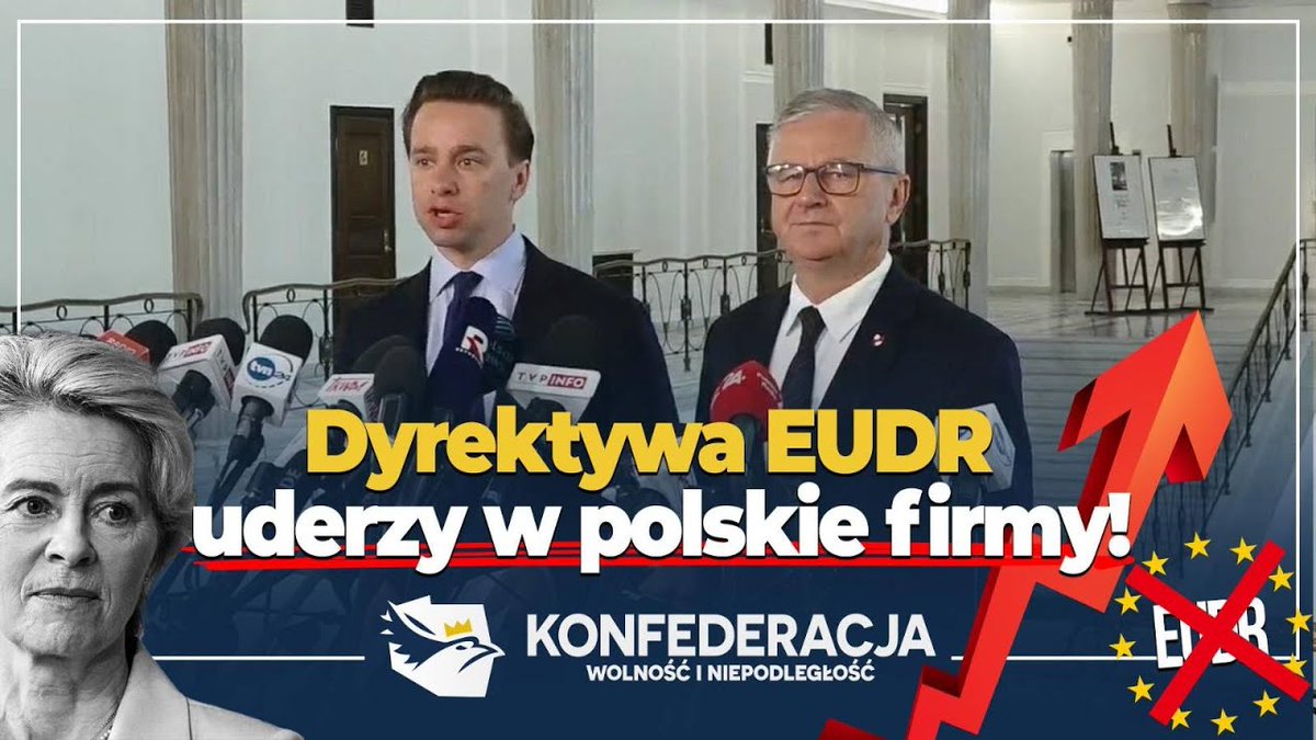 🆘 Dyrektywa EUDR uderzy w polskie firmy! Kolejna dyrektywa przeciwko swobodzie gospodarczej! Konferencja <a href="/KONFEDERACJA_/">Konfederacja</a> z udziałem naszego wiceprezesa Posła <a href="/Wlodek_Skalik/">Włodzimierz Skalik</a>: youtu.be/ouj0yLxbum4 

#WłodzimierzSkalik #Konfederacja #KonfederacjaKoronyPolskiej #DrużynaBrauna