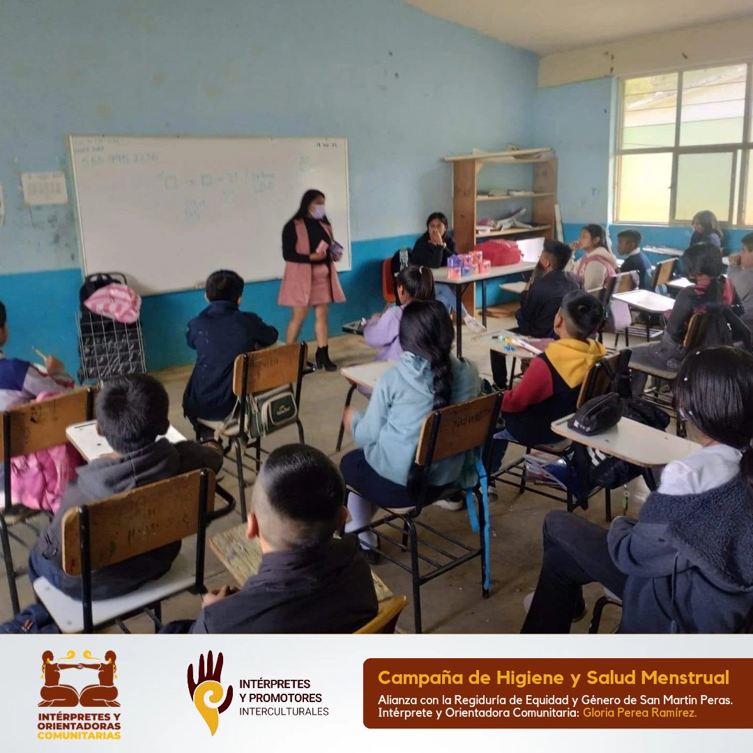 Compartimos parte del trabajo realizado con Gloria Perea, egresada de nuestro proyecto de intérpretes y orientadoras comunitarias, quien desde su regiduría en San Martin Peras, ha iniciado un trabajo de sensibilización y distribución de material de higiene y salud menstrual.