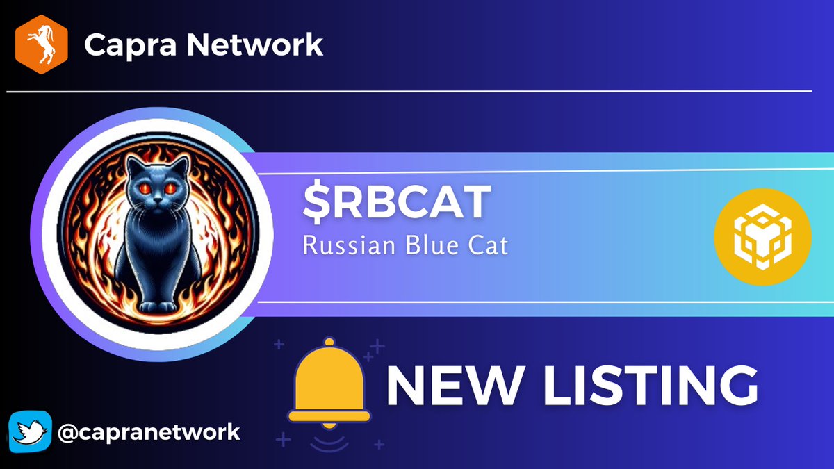 capranetwork's tweet image. 📢 New listing on #BSC

- Russian Blue Cat | $RBCAT

@RBCAT_BSC

✅ Standard Listing

🔗 capra.network/bsc/?token=0x1…

#capra #Crypto