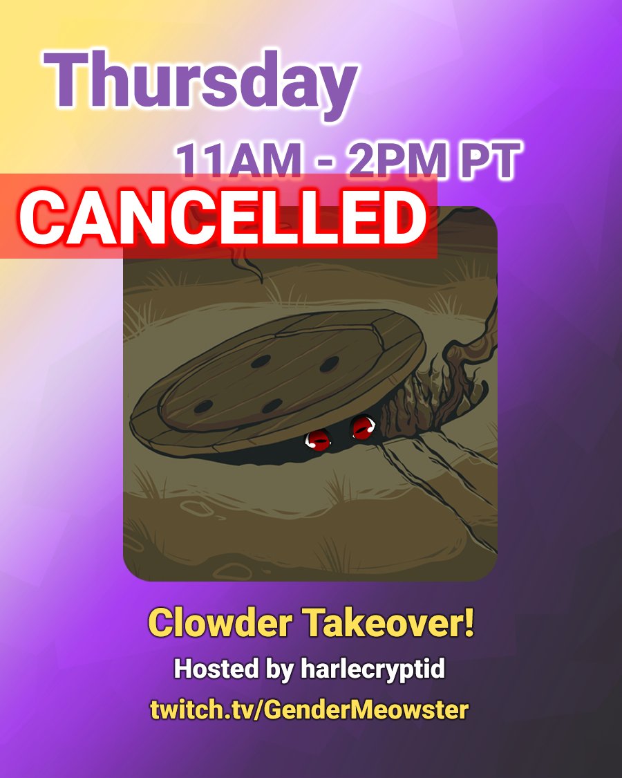 @GenderMeowster (they/them) 🏳️⚧️ ♿ (@gendermeowster) on Twitter photo CANCELLED- due to unforeseen technical issues, today's takeover has been cancelled. More takeovers to come soon! CANCELLED- due to unforeseen technical issues, today's takeover has been cancelled. More takeovers to come soon!