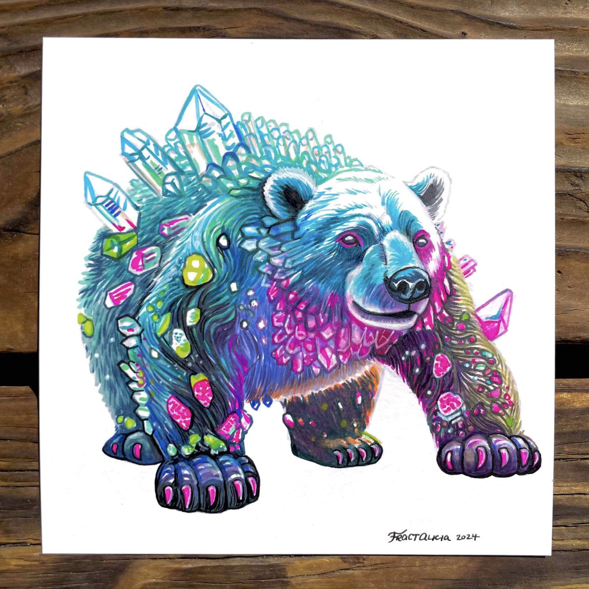 💎🧬🍬🐻‍❄️🖋
“Mystical Crystal Polar Bear”
5.5x5.5 inch illustration 
Inks on heavy Bristol paper
🎆🐻‍❄️🦄🎨💎