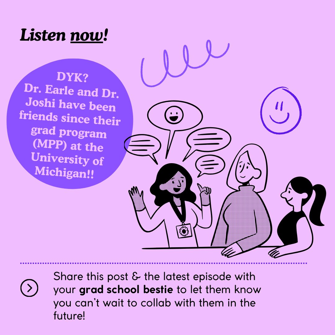 Strangers❓🤨 —&gt; Classmates 🎓 —&gt; Friends 👯‍♀️ —&gt; Colleagues 📄That sums up grad school, doesn’t it!? And, it’s the same trajectory of Drs. Pam Joshi &amp; Alison Earle’s relationship, which they talk about on the September episode of C2!
Listen now at: bit.ly/C2Podcast_BUSP…