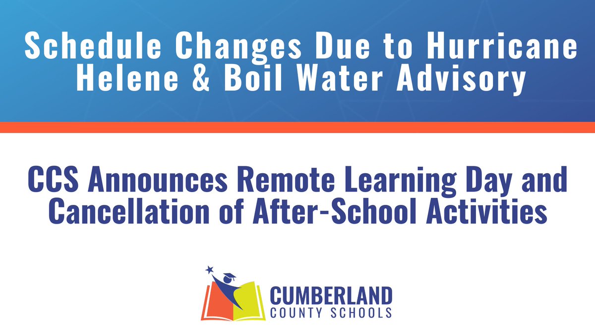 🚨 On Friday, Sept. 27, all CCS schools will shift to asynchronous remote learning. All after-school activities are canceled &amp; the Prime Time After-School program will be closed. CCS employees will work remotely. Learn more about this important update at: ccs.k12.nc.us