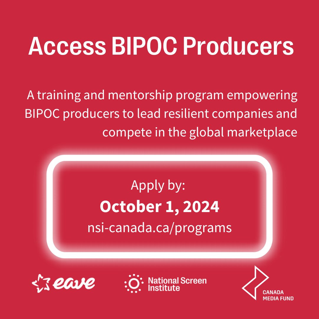 nsicanada's tweet photo. Reminder:
Applications for the Access BIPOC Producers program close on October 1. 

Submit your application now while there's still time!

For more info on the program and to apply: https://t.co/2xIYQ9viY4 https://t.co/r7AVe85YN7
