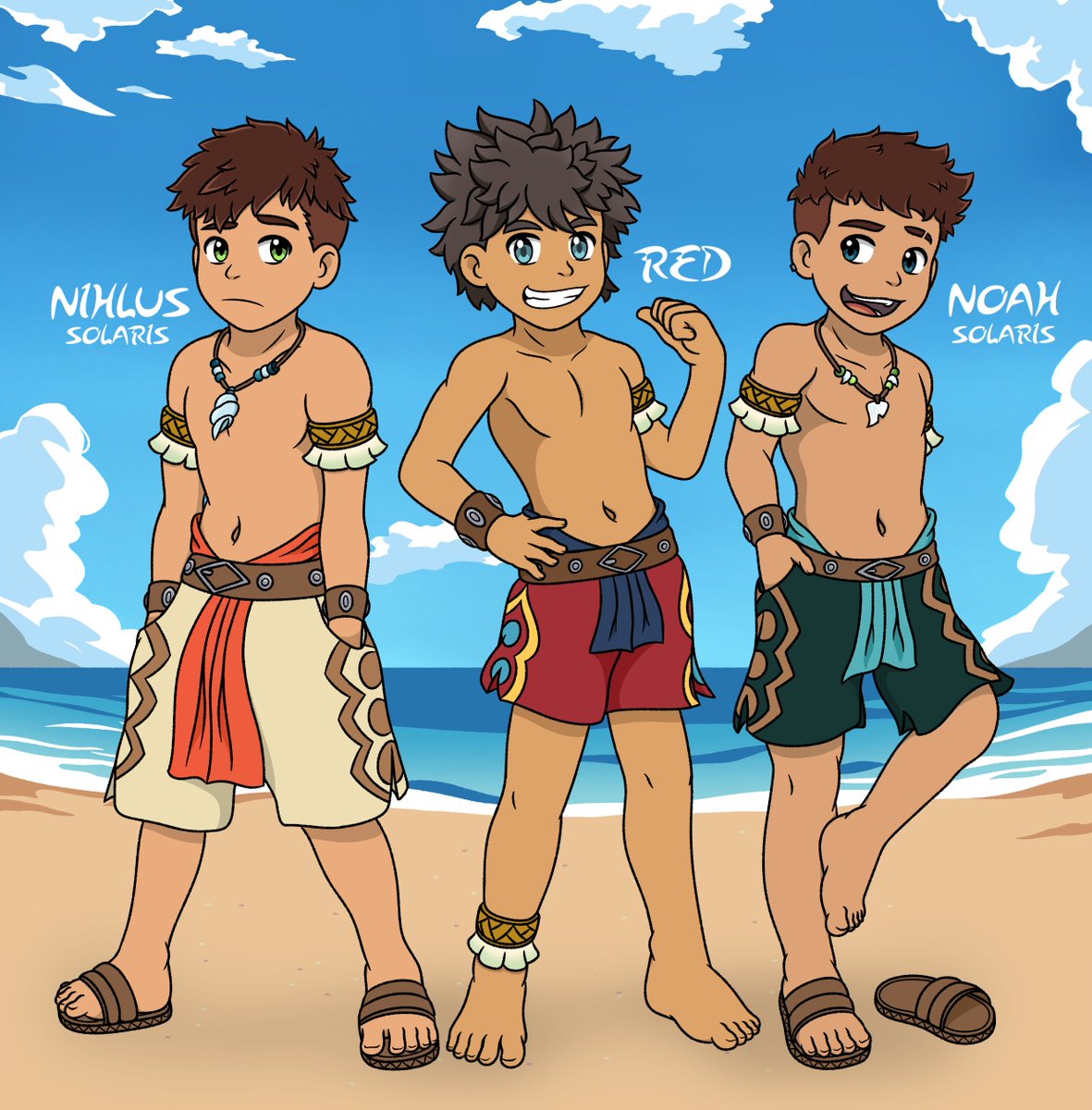 CosmicRingN7's tweet photo. Decided to give Red casual village wear just for funsies~ 🏖️ 

#MHStories2 #MonsterHunter https://t.co/xHUua8Xk3Q