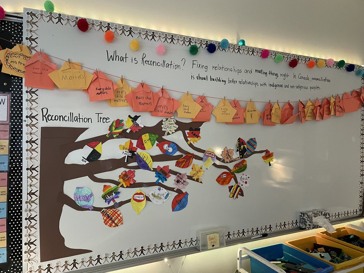 Our reconciliation tree that the students created, to symbolize healing and unity between indigenous and non indigenous peoples. Each leaf represents their hopes for a more inclusive future.  <a href="/HollandrdHRCE/">Holland Road Elementary</a> <a href="/HRCE_NS/">Halifax Regional Centre for Education</a>
