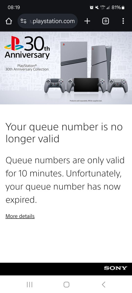 OneWingedWolfe's tweet photo. @PlayStation You guys really couldn't come up with a better method or a system that worked? I missed out on the PS4 Anniversary Edition due to the site giving out, and now this one too. I was very early in line. I would have kept mine, now scalpers are asking 4-5k. https://t.co/YV6nGk8yg8