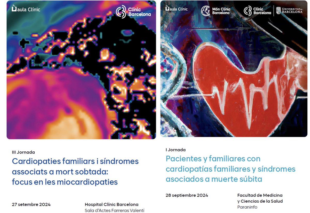 Ana García Álvarez (@anagarcalvarez2) on Twitter photo A partir de mañana al ICCV del <a href="/hospitalclinic/">Hospital Clínic</a> dedicamos 2 días a las cardiopatías familiares, tema que nos apasiona: una jornada centrada en las miocardiopatías para los profesionales seguida de una dedicada a los pacientes y familiares. <a href="/arbelo_e/">Elena Arbelo</a> <a href="/masitges/">marta sitges</a> <a href="/Jjrod08/">Juan José Rodríguez</a> A partir de mañana al ICCV del <a href="/hospitalclinic/">Hospital Clínic</a> dedicamos 2 días a las cardiopatías familiares, tema que nos apasiona: una jornada centrada en las miocardiopatías para los profesionales seguida de una dedicada a los pacientes y familiares. <a href="/arbelo_e/">Elena Arbelo</a> <a href="/masitges/">marta sitges</a> <a href="/Jjrod08/">Juan José Rodríguez</a>