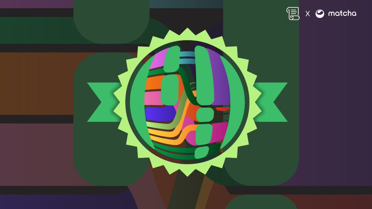 📜 🤝 🍵 Matcha x <a href="/Scroll_ZKP/">Scroll</a> is here!

Matcha users can explore a world of aggregated possibilities in the Scroll ecosystem.

And when you make 4 trades or more on Scroll, you'll get a chance to collect this exclusive Matcha x Scroll Badge.

Get started: matcha.xyz/tokens/scroll/…