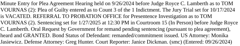 sfoguj's tweet photo. Plea accepted, trial date VACATED, sentencing set for 1/27/25, govt oral request for remand GRANTED (per plea agreement). https://t.co/vRmz9Y5Y73