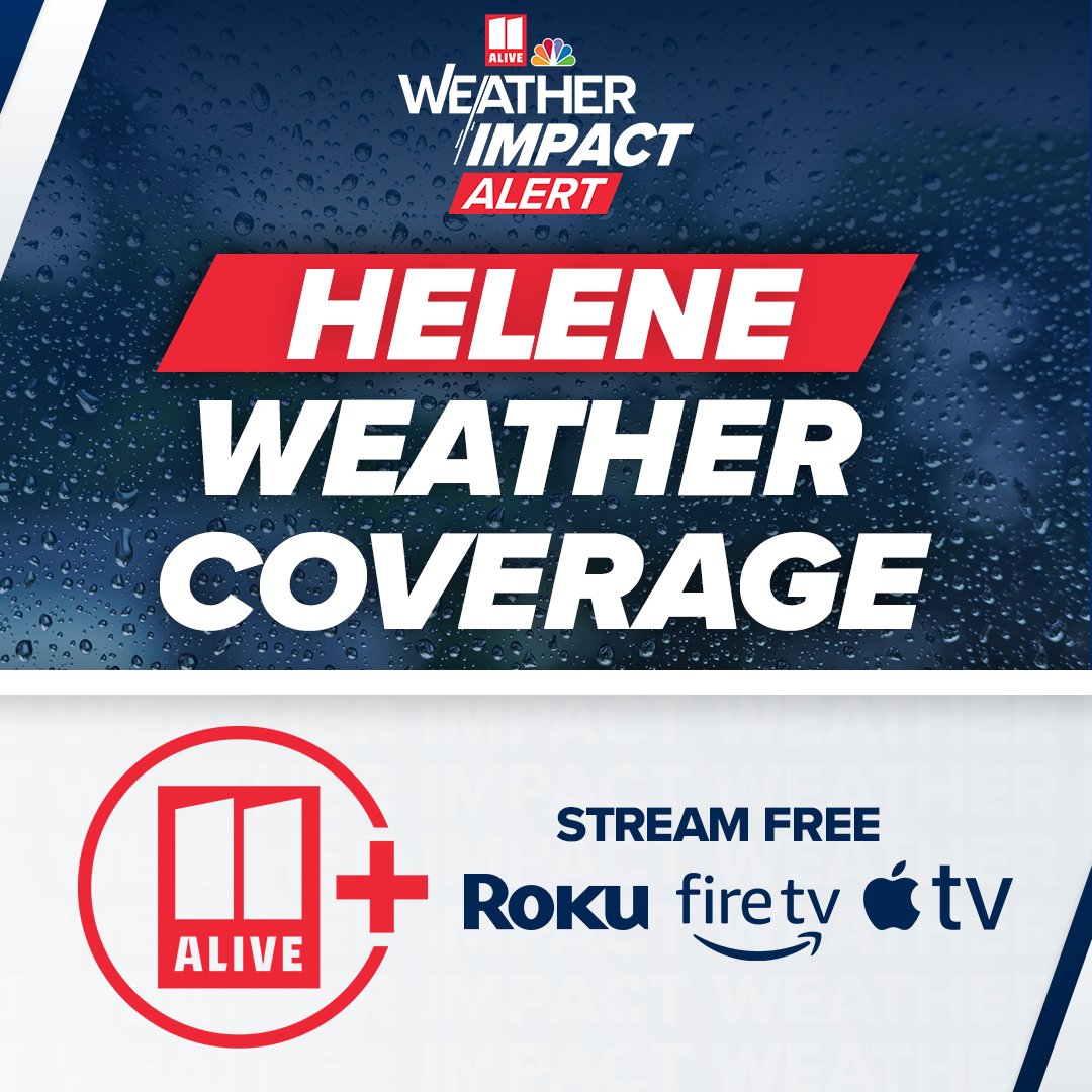11AliveNews's tweet photo. Stay ahead of the storm! Download the free 11Alive+ App for extended weather coverage as we track Helene. We'll be streaming live until the storm passes. Get the 11Alive+ app now on Roku, Amazon FireTV, or AppleTV.

#11Alive #11AliveNews #HurricanHelene #TrackingHelene https://t.co/vWkzHHFet6