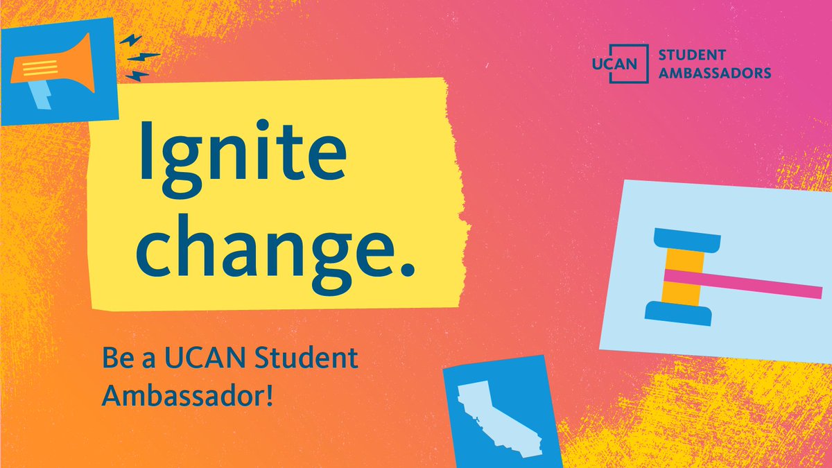 UCAdvocacy (@ucadvocacy) on Twitter photo Want to represent <a href="/UofCalifornia/">University of California</a> and advocate for state and federal policies that impact #UC and students just like you? Apply to be a UCAN Student Ambassador by Oct. 9! ucal.us/ucanapply Want to represent <a href="/UofCalifornia/">University of California</a> and advocate for state and federal policies that impact #UC and students just like you? Apply to be a UCAN Student Ambassador by Oct. 9! ucal.us/ucanapply