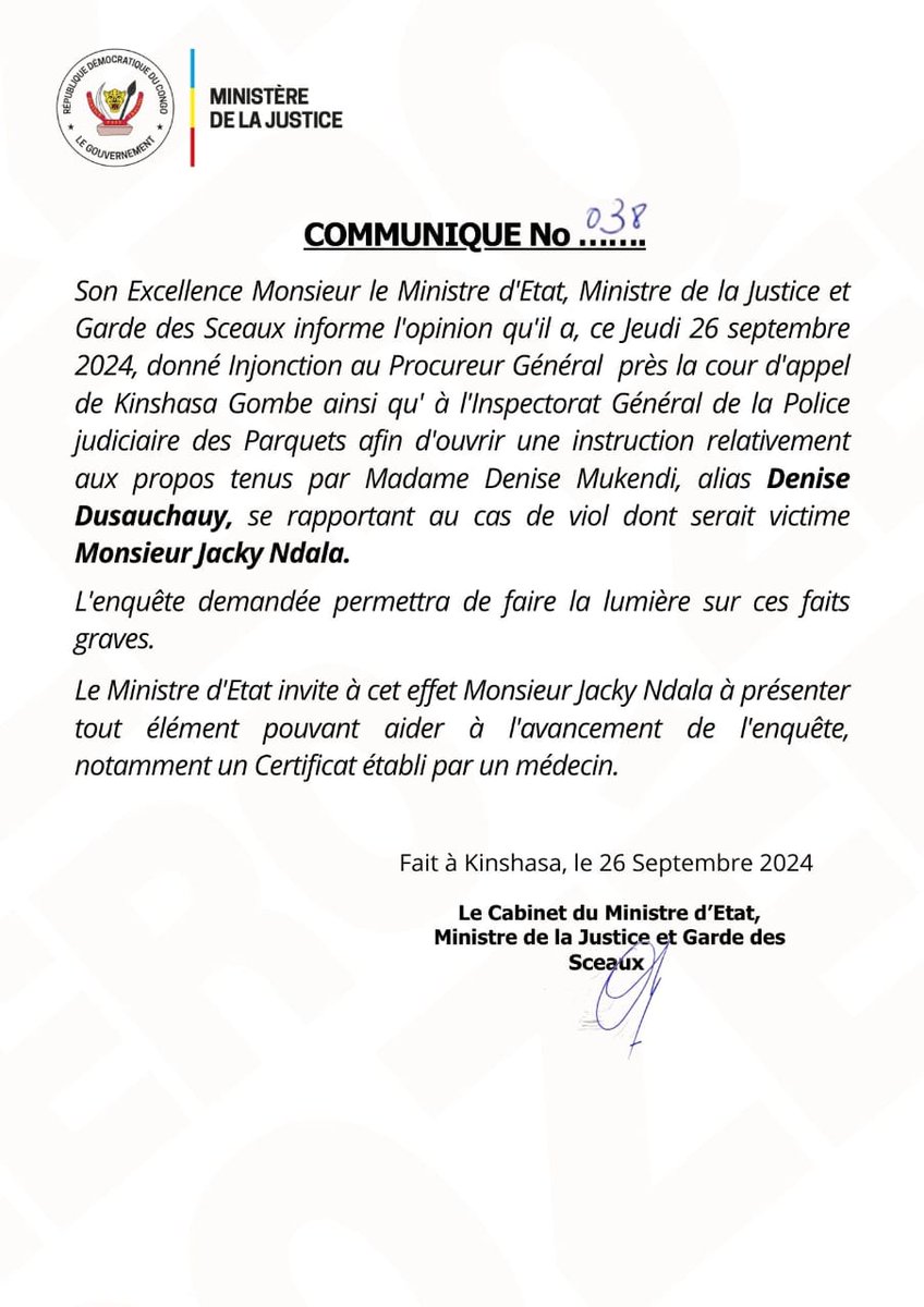 StanysBujakera's tweet photo. #RDC: Le Ministre de la Justice communique sur le dossier Jacky Ndala https://t.co/Iux7NZBPoH