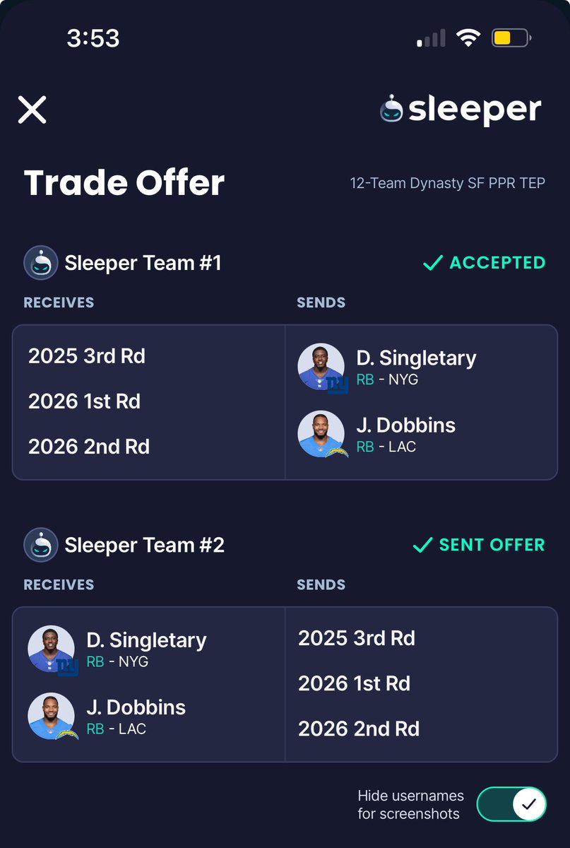 Dynasty trade 12 team league guy trading away picks is hoping to make playoffs/ not a contender. Just hoping to make playoffs 🤷‍♂️ <a href="/SleeperHQ/">Sleeper</a> <a href="/FFDynastyTrades/">Dynasty Trade Calculator™⚖️</a> <a href="/DynastyNerds/">Dynasty Nerds</a>