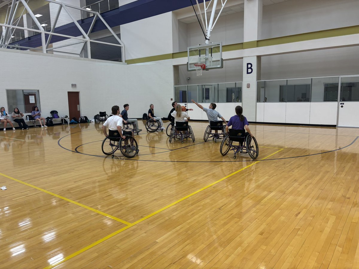 JMUHartSchool's tweet photo. Students in SRM 242: Psychology and Sociology of Sport and Recreation participated in Wheelchair Basketball and Goalball at UREC.
The class was centered around how individuals with different abilities participate in sports.
#HartStrong #Inclusion https://t.co/WI8yC2t3Zx