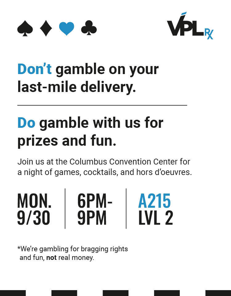 No need to roll the dice on your last-mile delivery when you can roll them with us at next week's HCP Rx Conference. RSVP here: hubs.ly/Q02RhY340