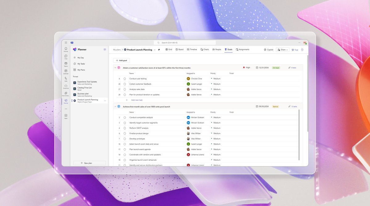 🏆 Align your team and stakeholders, and ensure everyone knows what work is top priority with goals in the new Planner in Microsoft Teams. 

Learn more: msft.it/6014mecOK #MicrosoftPlanner