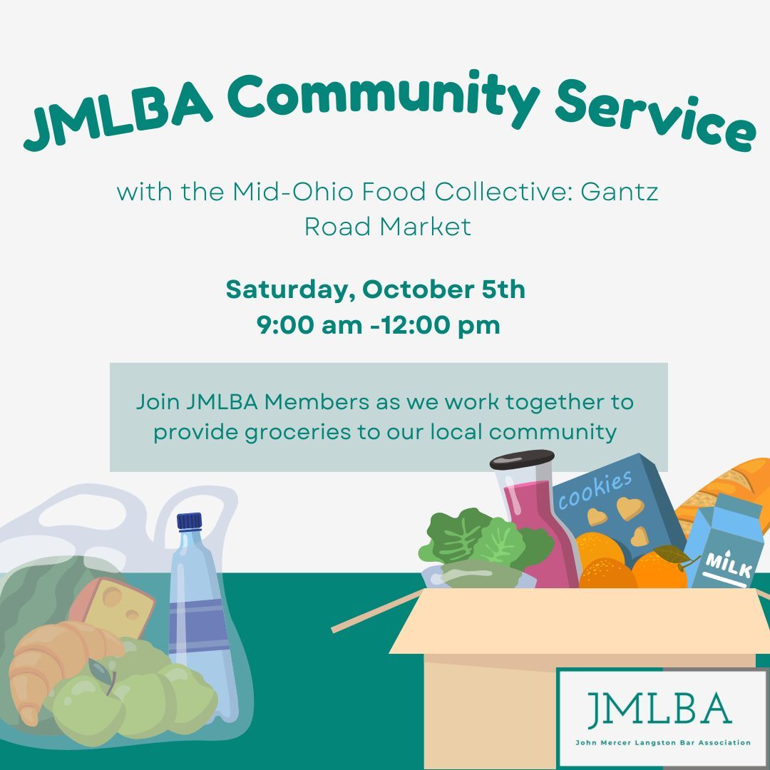 JMLBA's tweet image. Join JMLBA for a day of Community Service with the Mid-Ohio Food Collective: Gantz Road Market (located at 4041 Gantz Rd, Grove City, OH 43123).  

 If you are interested in volunteering RSVP by emailing Keri Richardson @ Keri_Richardson@anfcorp.com.