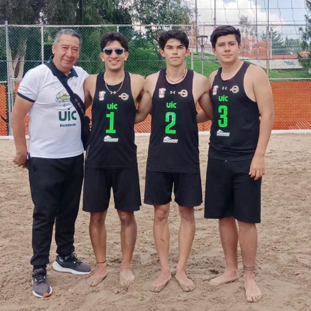uicmx's tweet image. ¡Felicidades a nuestro equipo varonil de voleibol de playa #UIC por su 3er lugar en el torneo clasificatorio de la zona centro #CONADEIP! 🥉🏐
¡Un logro que nos llena de orgullo y demuestra su gran esfuerzo! 🙌