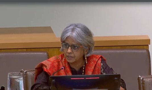 <a href="/sunitanar/">Sunita Narain</a>, Director General, <a href="/CSEINDIA/">CSEINDIA</a> makes a powerful intervention, laying out 4 key agendas for #AMR containment- #conservation, #development, #environment &amp; most importantly #prevention agenda, speaking at panel 2 of high level meeting on #AntimicrobialResistance @ #UNGA79