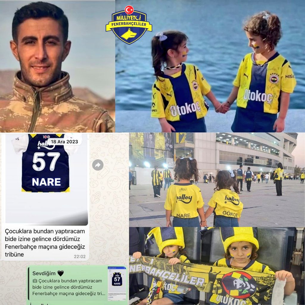 ŞEHİDİMİZİN HAYALİNİ GERÇEKLEŞTİRDİK! 

Kuzey Irak'ta terör örgütünün hain saldırısında 23 Aralık 2023'te şehit olan Çağatay Erenoğlu, şehadetinden bir kaç gün önce eşiyle yaptığı yazışmada kızlarına forma alıp Fenerbahçe maçına götüreceğini söylemiş fakat bu arzusunu yerine