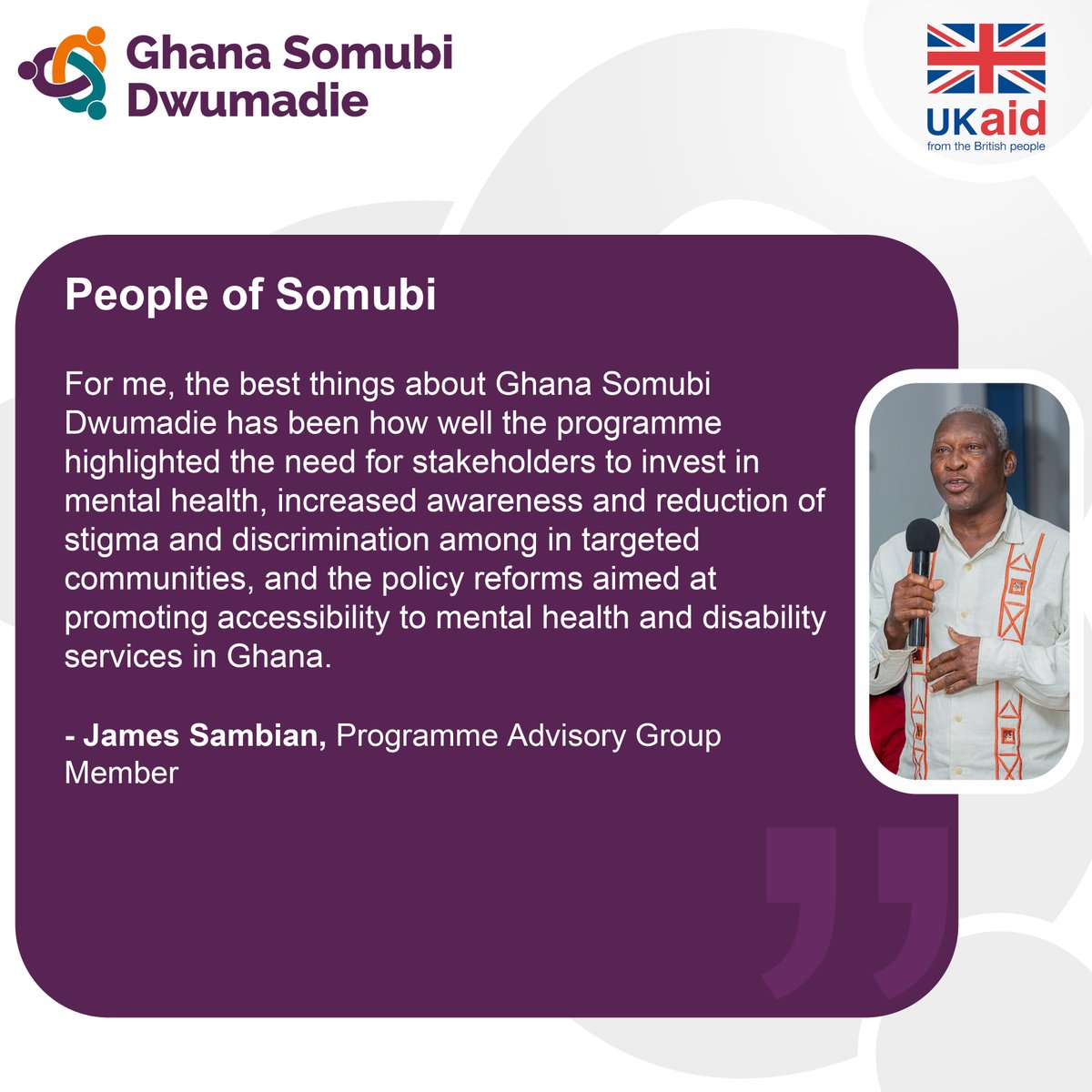 Ghana Somubi Dwumadie (@ghanasomubi) on Twitter photo James shares his favourite things about <a href="/GhanaSomubi/">Ghana Somubi Dwumadie</a>, which include highlighting the need to invest into #MentalHealth, reduction of discrimination, policy reforms for inclusion, and more.
#SomubiPeople #SomubiFocus James shares his favourite things about <a href="/GhanaSomubi/">Ghana Somubi Dwumadie</a>, which include highlighting the need to invest into #MentalHealth, reduction of discrimination, policy reforms for inclusion, and more.
#SomubiPeople #SomubiFocus