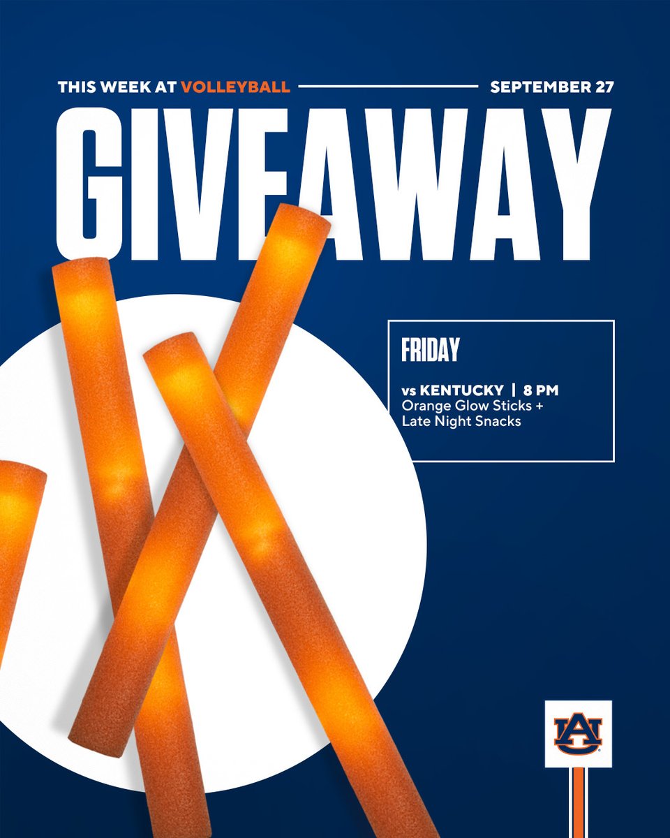 Auburn Volleyball (@auburnvb) on Twitter photo SEC Opener (after dark)... It's about to be a party!
🆚 #12 Kentucky
📍 Neville Arena
⏰ 8 p.m. CT
🎟️ Free Admission
🔗 linktr.ee/auburnvolleyba…
#WarEagle x <a href="/AuburnTigers/">Auburn Tigers</a> SEC Opener (after dark)... It's about to be a party!
🆚 #12 Kentucky
📍 Neville Arena
⏰ 8 p.m. CT
🎟️ Free Admission
🔗 linktr.ee/auburnvolleyba…
#WarEagle x <a href="/AuburnTigers/">Auburn Tigers</a>