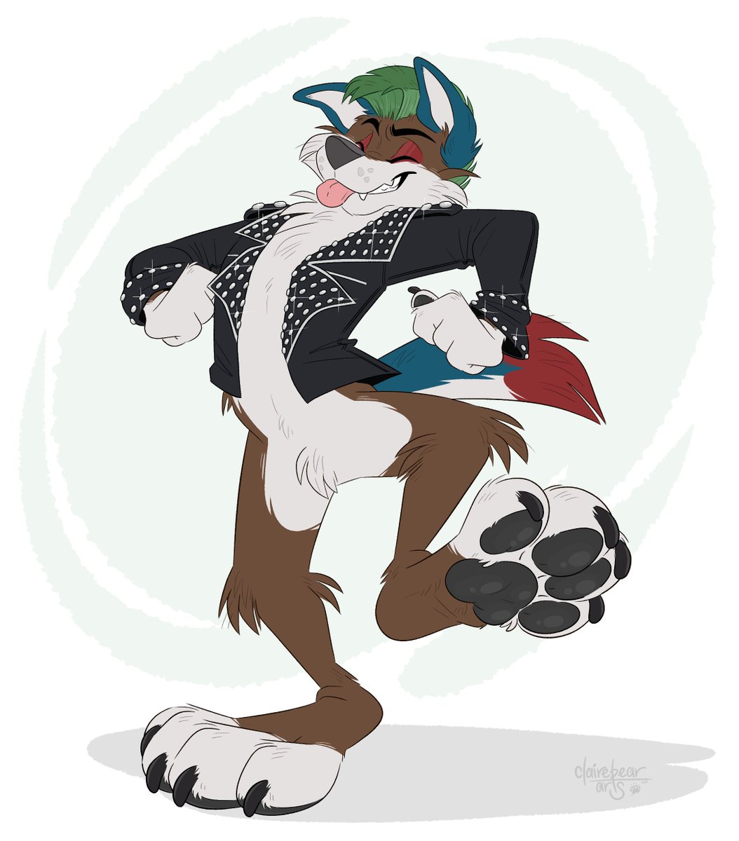 clairebearart's tweet photo. Art for @punkwolf85 

♩¨̮(ง ˙˘˙ )ว♩¨̮ https://t.co/7MnrNvRjAx