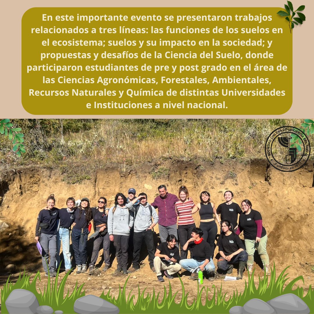 Como Sociedad desempeñamos un papel crucial en el exitoso Encuentro de Jóvenes Investigadores de la Ciencia del Suelo (EJICS) 2024, celebrado en Coyhaique. Compartimos algunas 📷