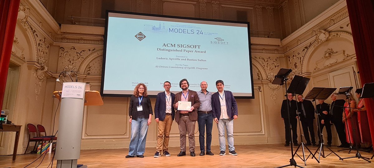 Congratulations to the authors of the #MODELSconf24 best paper award and distinguished paper awards!