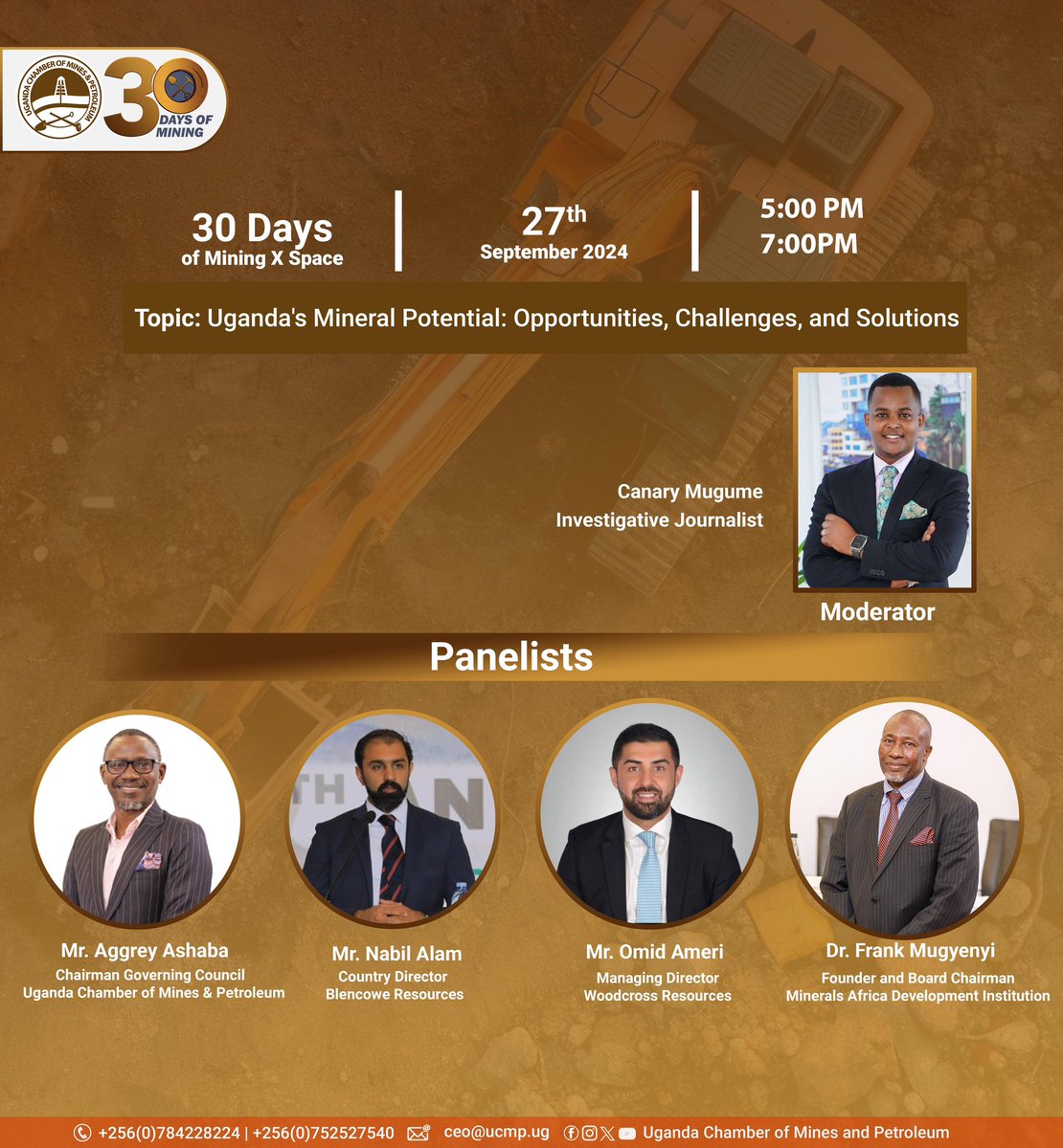 CanaryMugume's tweet photo. Tomorrow:
Let’s talk 30 Days of Mining
5-7pm here on X. 

#30DaysOfMining https://t.co/EpzxtVmH2z
