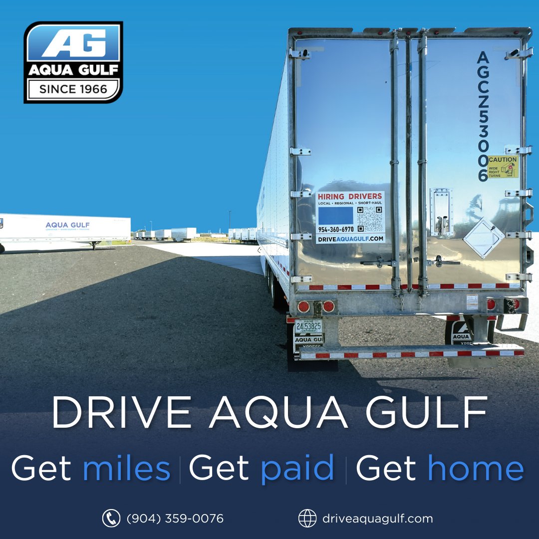 aquagulf's tweet photo. Get miles. Get paid. Get home.
Are you interested in becoming part of the #AGFamily? Aqua Gulf Xpress is seeking qualified #owneroperators and #companydrivers to join our team of highly skilled, reliable truck drivers. Apply today: https://t.co/3d7kzXCjU2 https://t.co/QTodOP0ObP