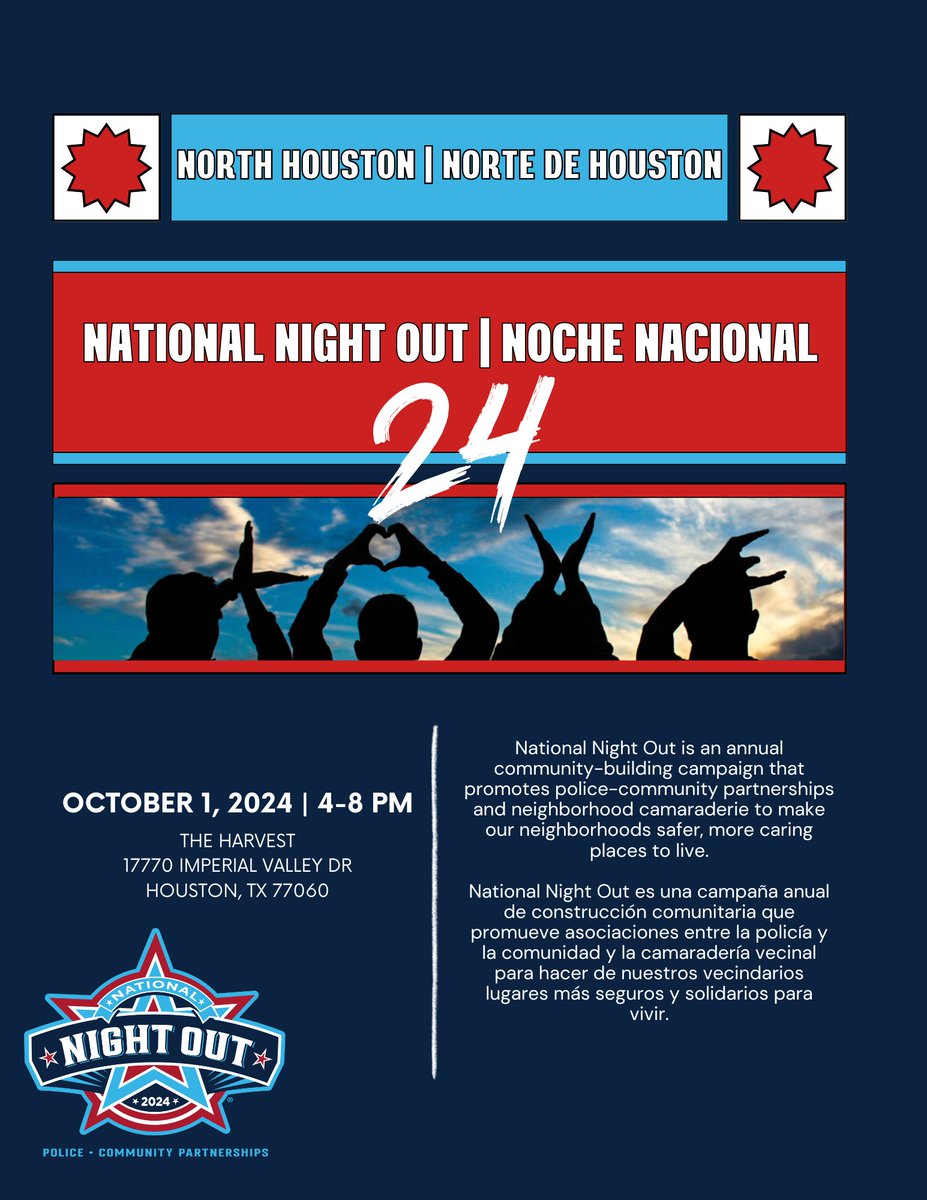 National Night Out at The Harvest Tuesday, October 1 Details: northhouston.org/national-night…