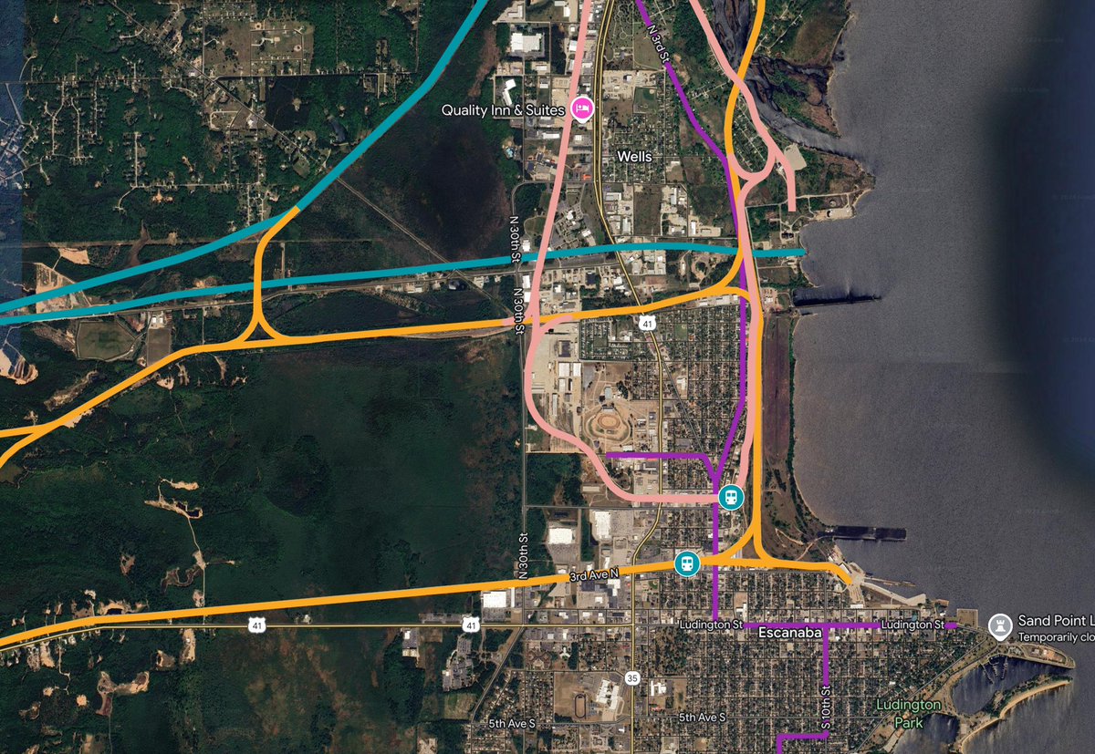 MichTransitGuy's tweet photo. Reminder that Houghton/Calumet, Escanaba, and the entire UP used to have an extensive passenger rail network (and I have all of them on a map at the link in my bio). The fact that the UP was once accessible without a car seems like fantasy now, but it's just our history. https://t.co/dqJVclyBwW