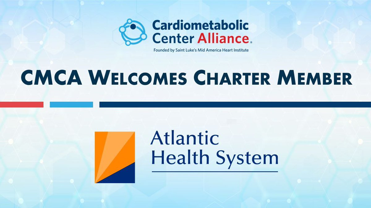 Cardiometabolic Center Alliance (@cardiometalli) on Twitter photo CMCA is pleased to welcome <a href="/AtlanticHealth/">Atlantic Health</a> as a Charter Member. AHS is the first member in New Jersey dedicated to improving the lives of those with #cardiometabolic disease. CMCA is pleased to welcome <a href="/AtlanticHealth/">Atlantic Health</a> as a Charter Member. AHS is the first member in New Jersey dedicated to improving the lives of those with #cardiometabolic disease.