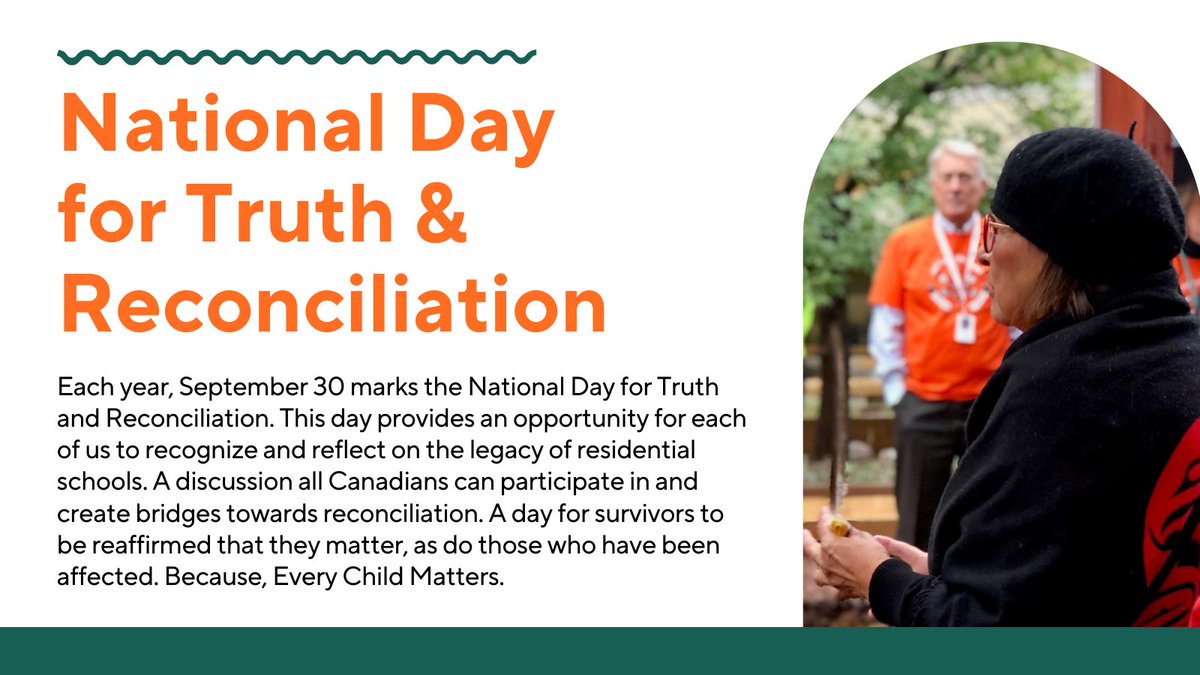Today is the National Day for Truth and Reconciliation, a time for continued conversations about the impact of Residential Schools. It is vital for us to embark on our own personal journey of truth and reconciliation.

#Everychildmatters #NDTR #OrangeShirtDay24