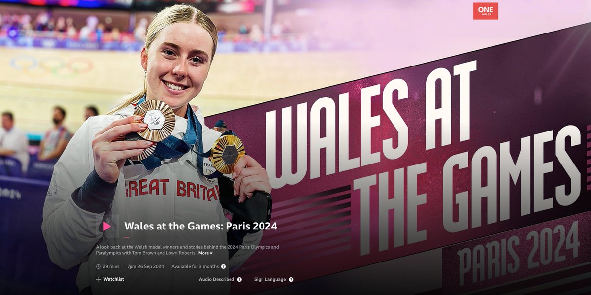 We're on <a href="/BBCiPlayer/">BBC iPlayer</a>! 📺

Have a watch and re-live a special summer for Wales' athletes in Paris 🥇

bbc.co.uk/iplayer/episod…