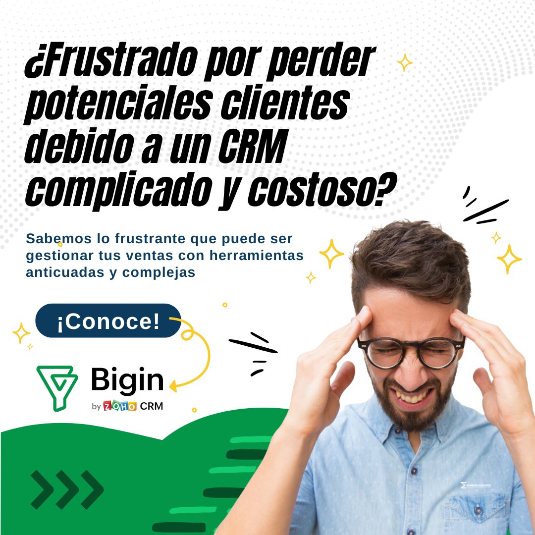 ElementoMktg's tweet photo. Zoho Bigin CRM es la solución simple y asequible que necesitas para mantener todas tus oportunidades de ventas bajo control, sin la curva de aprendizaje empinada ni el precio exorbitante. https://t.co/fu5iTjSzUk