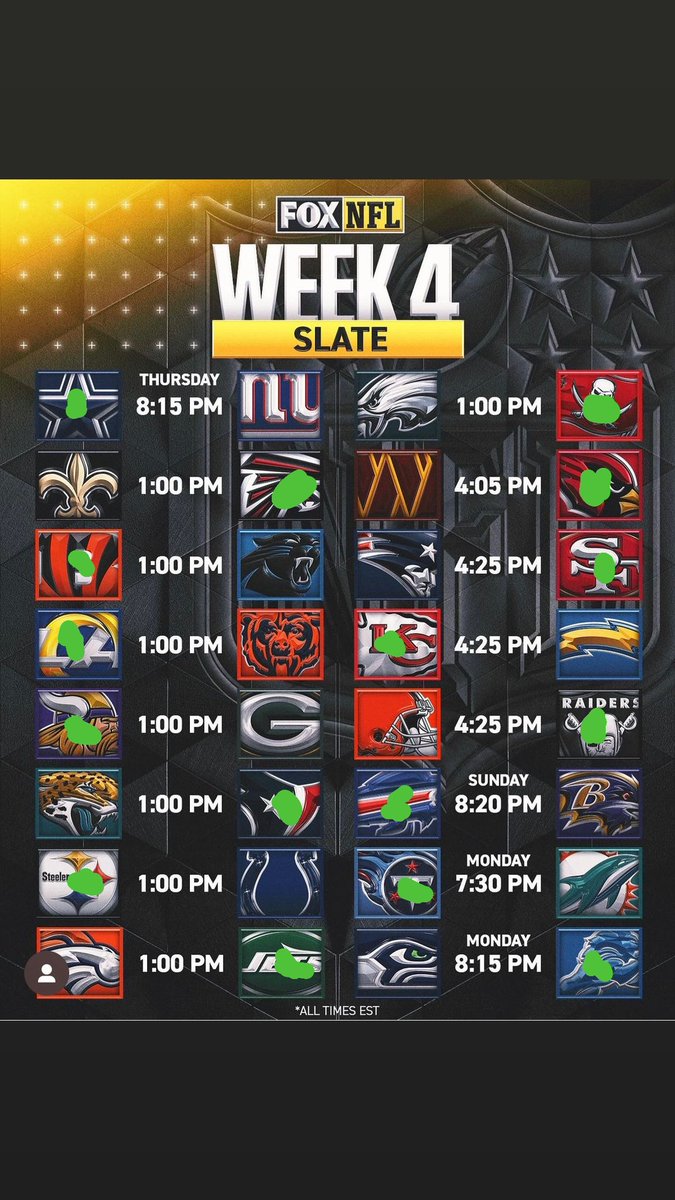EveryFantasyFG's tweet photo. My predictions for week 4 #NFL 

26-22 on the season

#Picks #bettingpicks https://t.co/LbnAjVsR9h