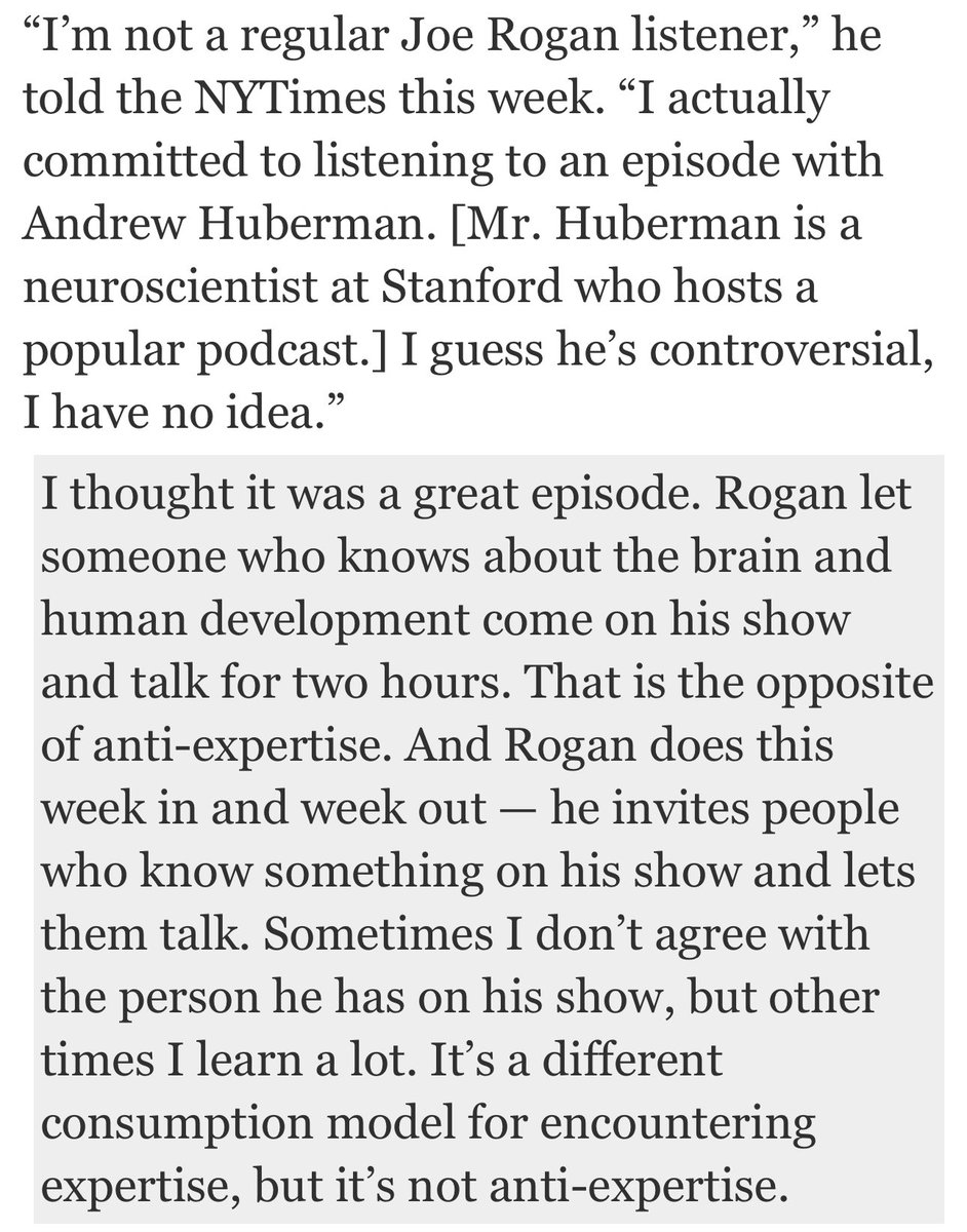 hubermanlab's tweet photo. Thank you for the kind mention @nytimes @Gladwell about my recent conversation with @joerogan https://t.co/ouM7NKMeCM