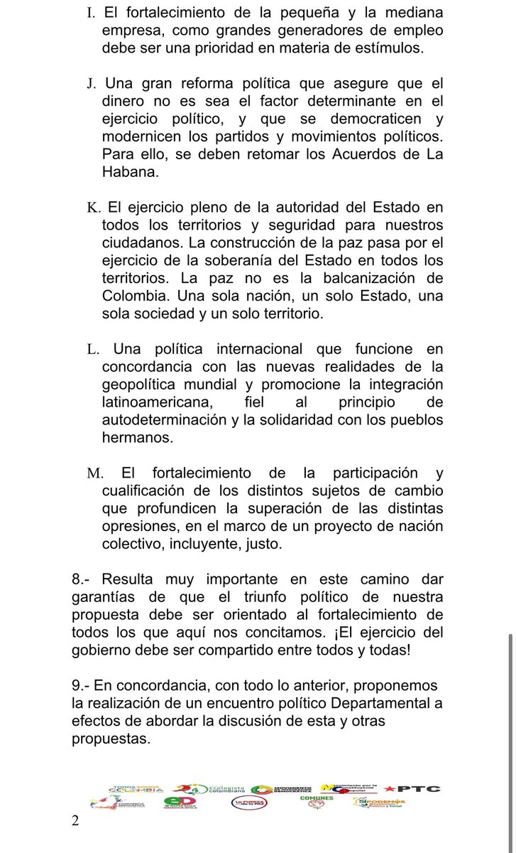 El pasado 31 de agosto en la ciudad de Cali, con el objetivo de facilitar el camino de la unidad, el apoyo a nuestro presidente y la derrota de las fuerzas de extrema derecha en las elecciones de 2026, se ha constituido la corriente de UNITARIOS del PACTO HISTÓRICO, para trabajar