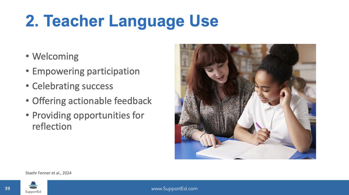 SupportEd (@supporteduc) on Twitter photo "Offer feedback that's actionable and give our students feedback that empowers them to keep growing and learning language."
— <a href="/DStaehrFenner/">Diane Staehr Fenner, Ph.D. (she/her)</a> on teacher's language use for fostering a language learning environment for #MLLs. #MLLChat #SupportEdWebinar "Offer feedback that's actionable and give our students feedback that empowers them to keep growing and learning language."
— <a href="/DStaehrFenner/">Diane Staehr Fenner, Ph.D. (she/her)</a> on teacher's language use for fostering a language learning environment for #MLLs. #MLLChat #SupportEdWebinar