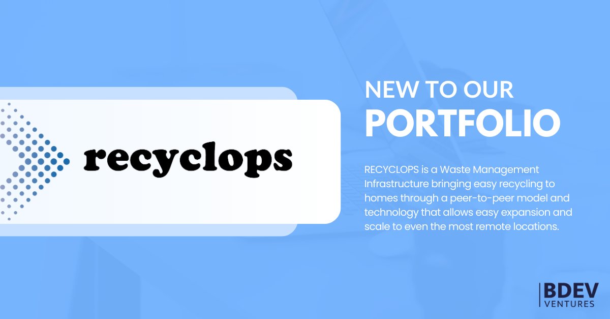 🚀 We're excited to announce our latest investment in Recyclops. The team's platform has built a market of sustainable recycling services, bringing accessible recycling to over 1 million households. ♻️

#vc #recycling #startup #innovation