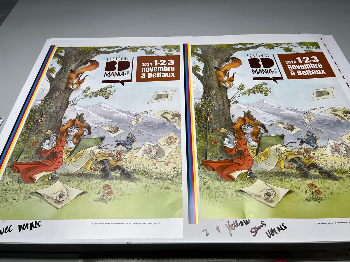 bedemania's tweet photo. Moment d’émotion aujourd’hui lors de la signature du BAT pour l’affiche du festival chez media f à Bulle ! https://t.co/kOnQpE1BI5