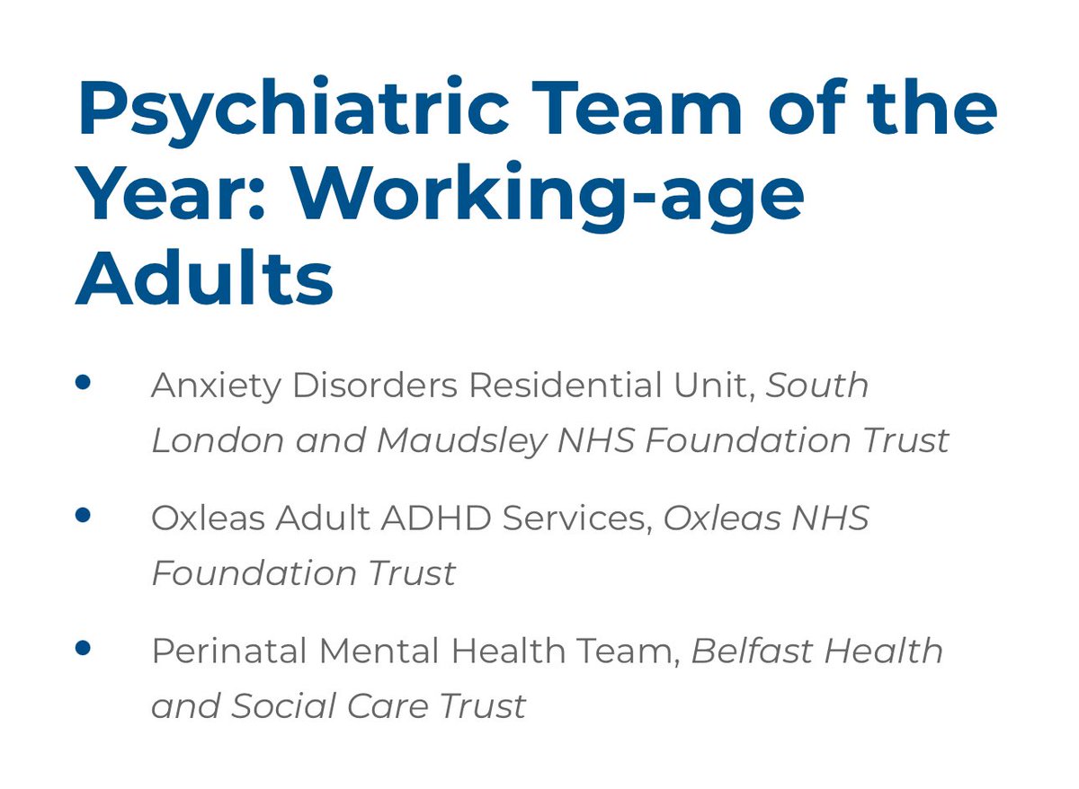 chriswalshpsych's tweet image. My sister is also a psychiatrist and her team (Belfast Perinatal Mental Health Team) has been nominated as one of the TOP THREE psychiatric teams of the year in the 2024 UK-wide @rcpsych 2024 Awards! Very proud! 🥹