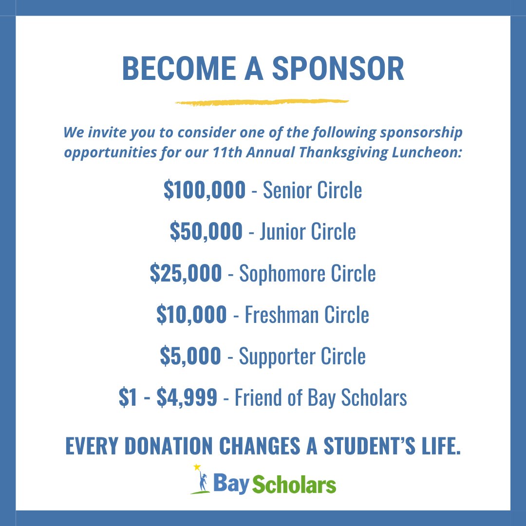 55 days to go until our biggest event of the year! Have you signed up to be a sponsor? Every single donation changes a Bay Area student's life. Click the link in our bio to join &amp; don't forget to save the date! 💞

🎉 11th Annual Giving Thanks by Giving Back Luncheon: 11/22/24 🎉