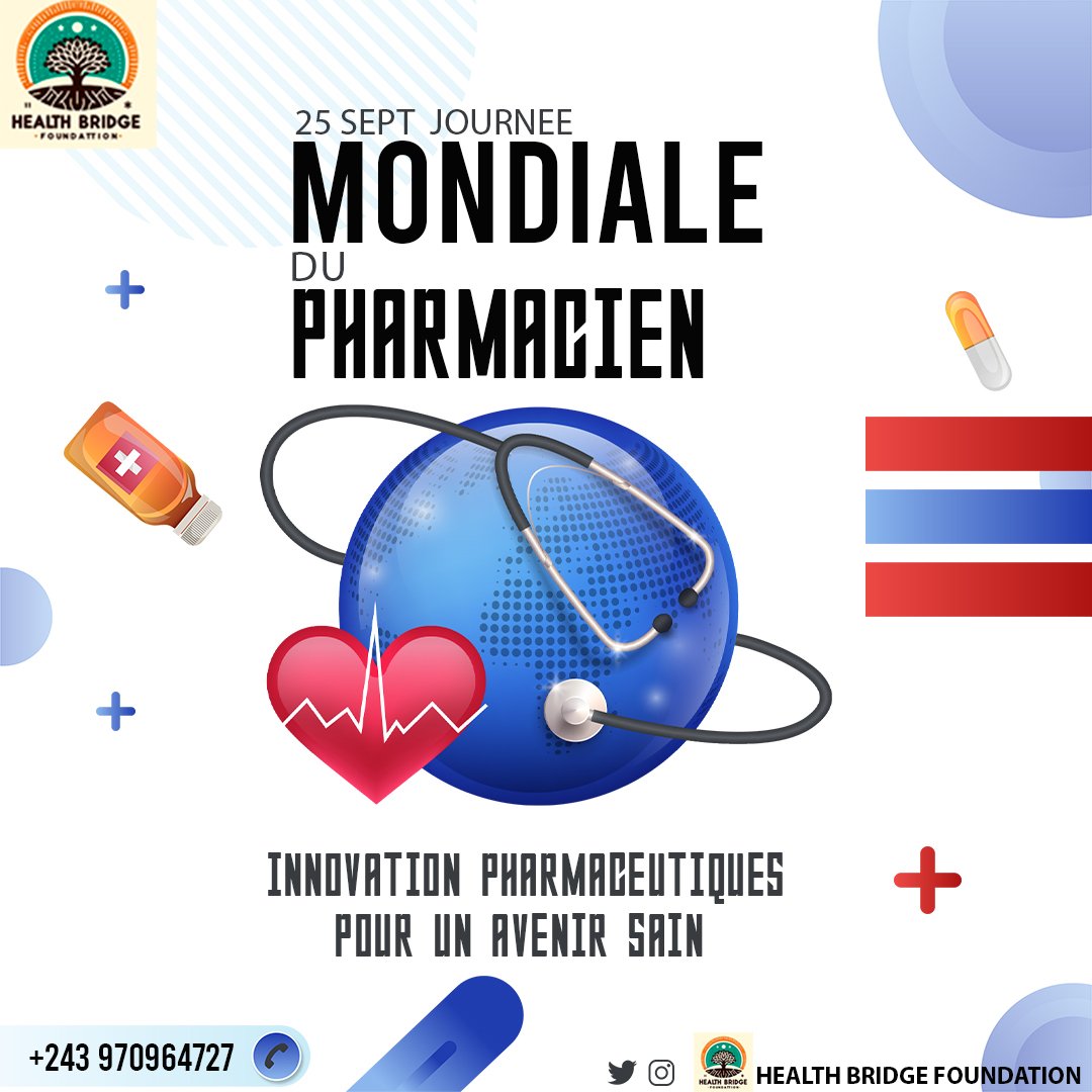 HBF_DRC's tweet photo. "En cette Journée Mondiale des Pharmaciens, honorons la dévotion et l'expertise des professionnels de la pharmacie qui œuvrent sans relâche pour notre bien-être.https://t.co/P3zFkxoquu https://t.co/zjawhHrJds