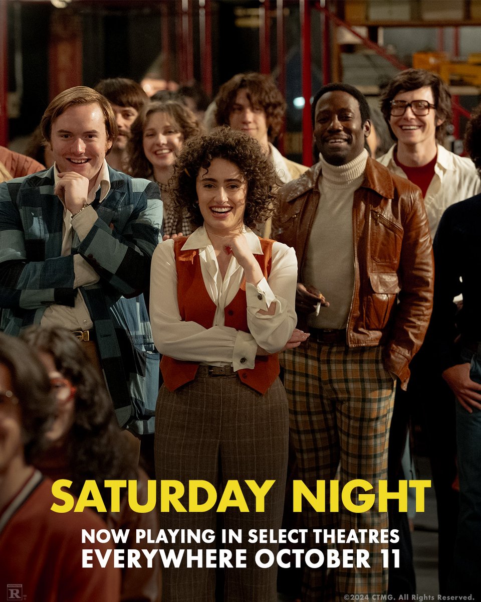 SatNightMovie's tweet image. It’s showtime.

Jason Reitman’s #SaturdayNightMovie is now playing in select theatres in NY and LA, everywhere October 11. Get tickets to experience the insanity of the first Saturday Night Live: saturdaynight.movie