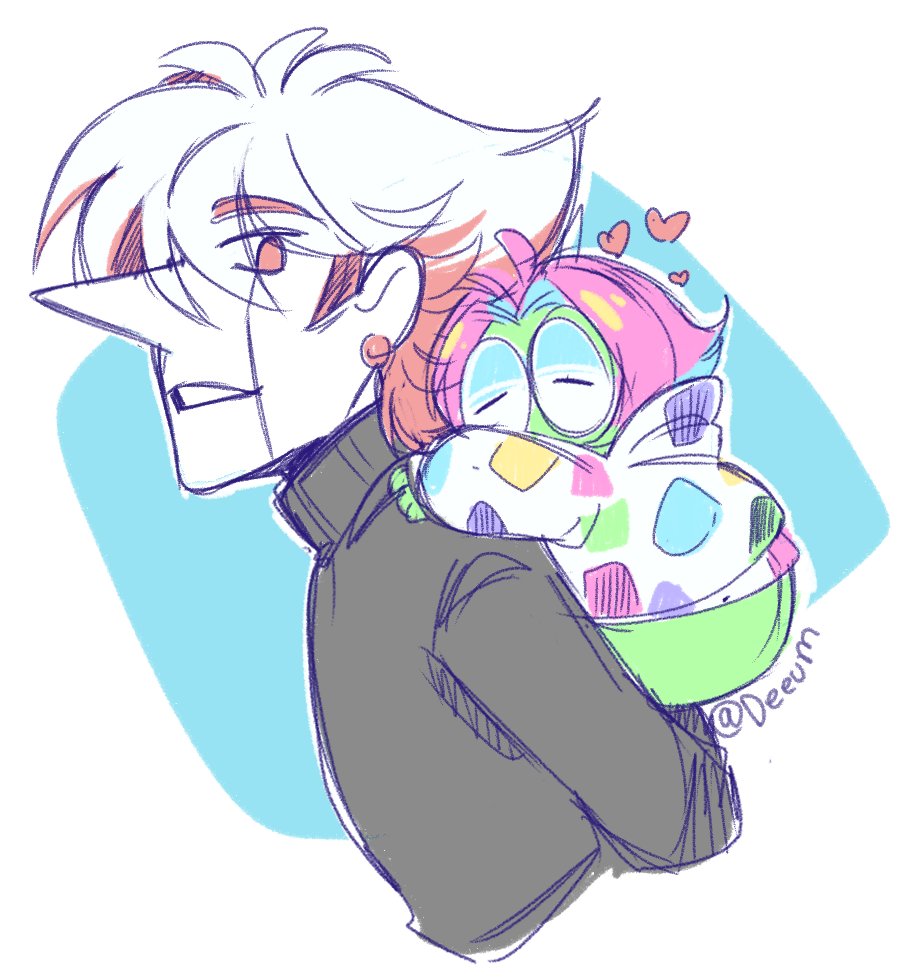 Deeum's tweet image. Self indulgent OC just for me

blue one is older, but matches the theme.
Also ignore the size discrepancies

im a magical freg